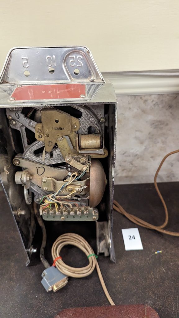 Automatic Electric 3-slot payphone Front cover (1940s-1960s)